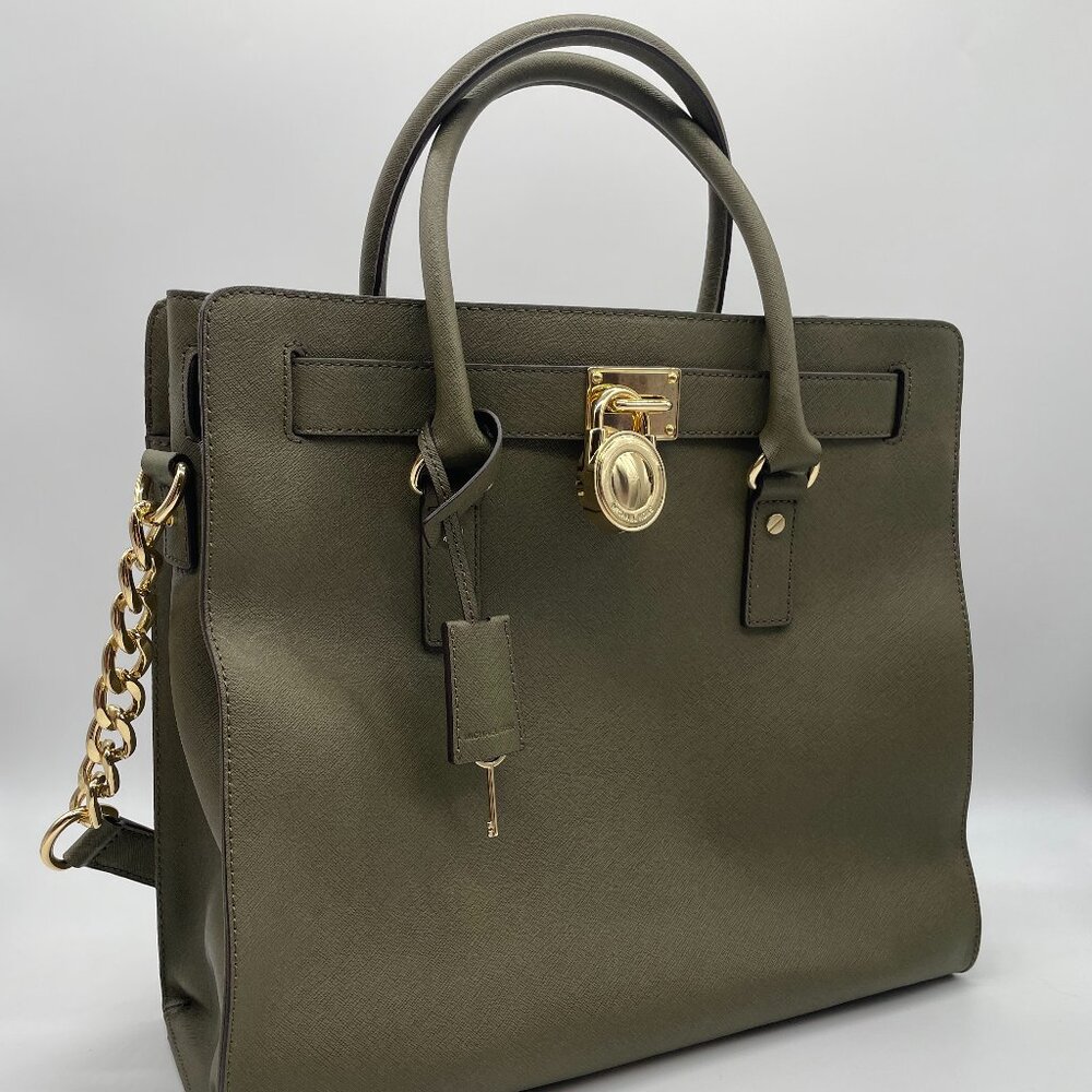 Michael Kors Large Saffiano Hamilton Tote (Olive Green)